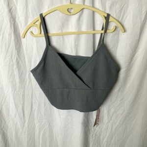Romwe: Gray Cropped Tank Top- L
